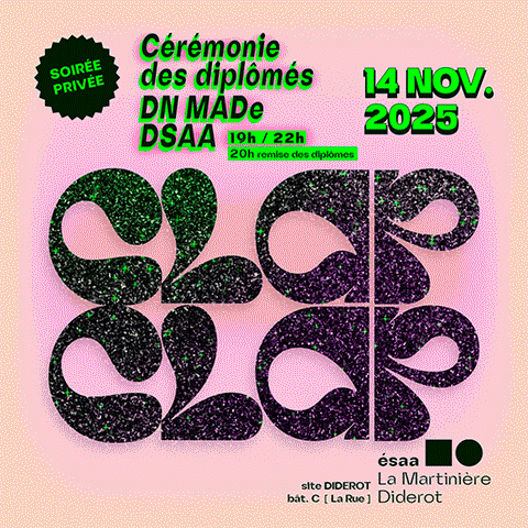 affiche soirée remise diplômes DN MADe et DSAA 2025